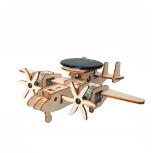 3D Wooden Puzzle Solar Energy Aircraft Toy for Adult children