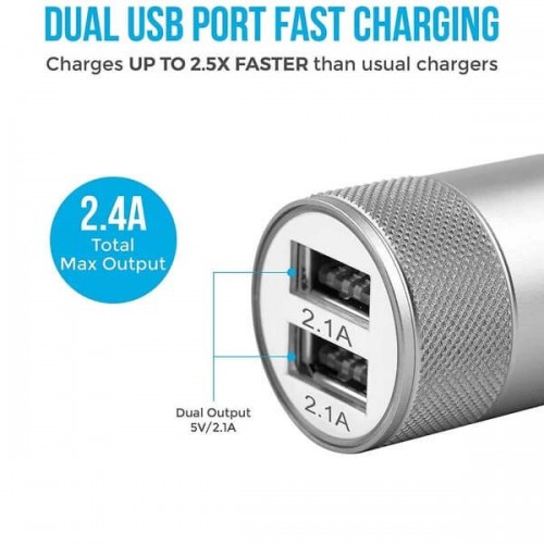 Ambrane ACC-74-M Dual Port Car Charger for All Smartphones