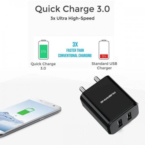 Ambrane AWC-74 Dual USB Port Fast Mobile Charger