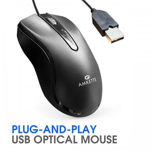 Amkette Kwik Pro 7 Wired Optical USB Mouse