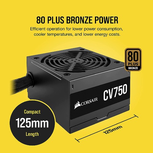 Corsair CV Series CV750  750 Watt 80 Plus Bronze Certified PSU