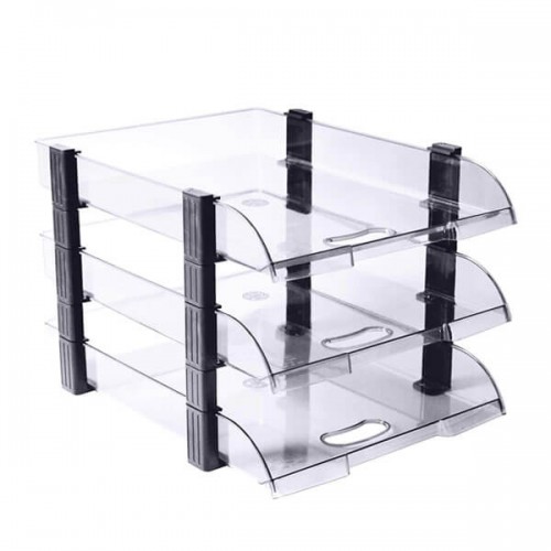 Omega 1758/U3 Unbreakable Executive File Tray, Set of 3 Tray clear