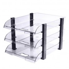 Omega 1758/U3 Unbreakable Executive File Tray, Set of 3 Tray clear