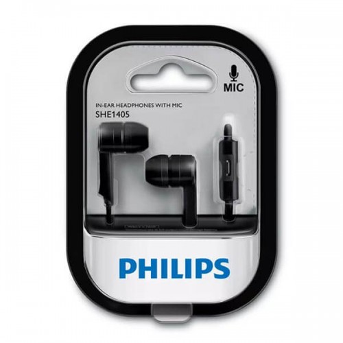 Philips SHE1405BK/94 In-Ear Headphone Headset With Mic