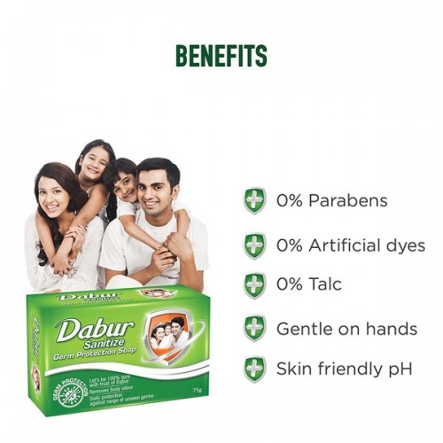 Dabur Vatika Enriched Coconut Hair Oil 300ml Free Dabur Sanitize Soap 75g