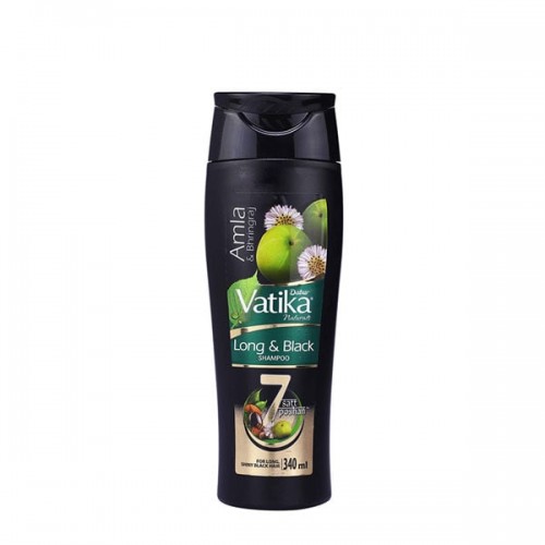 Dabur Vatika Long & Black Shampoo Amla & Bhringraj for Shiny Black Hair 340ml