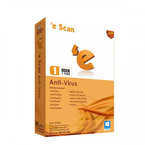 eScan Antivirus with Total Protection - 1 user, 1 Year 